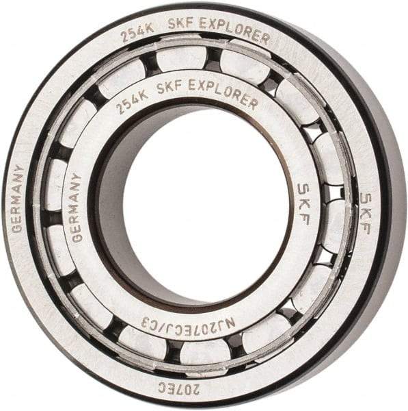SKF - 35mm Bore Diam, 72mm Outside Diam, 17mm Wide Cylindrical Roller Bearing - 48,400 N Dynamic Capacity, 48,000 Lbs. Static Capacity - Exact Tool & Supply