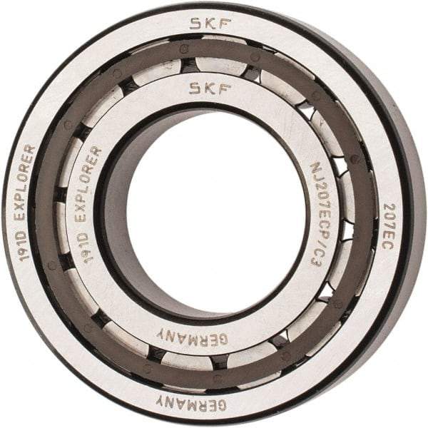 SKF - 35mm Bore Diam, 72mm Outside Diam, 17mm Wide Cylindrical Roller Bearing - 48,400 N Dynamic Capacity, 48,000 Lbs. Static Capacity - Exact Tool & Supply