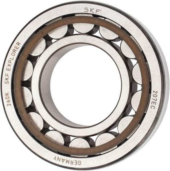 SKF - 35mm Bore Diam, 72mm Outside Diam, 17mm Wide Cylindrical Roller Bearing - 48,400 N Dynamic Capacity, 48,000 Lbs. Static Capacity - Exact Tool & Supply