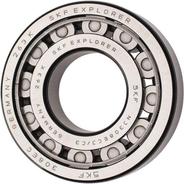 SKF - 40mm Bore Diam, 90mm Outside Diam, 23mm Wide Cylindrical Roller Bearing - 80,900 N Dynamic Capacity, 78,000 Lbs. Static Capacity - Exact Tool & Supply