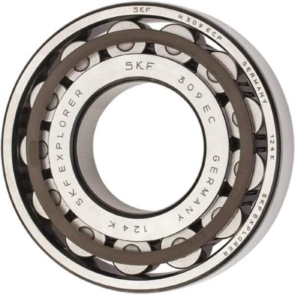 SKF - 45mm Bore Diam, 100mm Outside Diam, 25mm Wide Cylindrical Roller Bearing - 99,000 N Dynamic Capacity, 100,000 Lbs. Static Capacity - Exact Tool & Supply