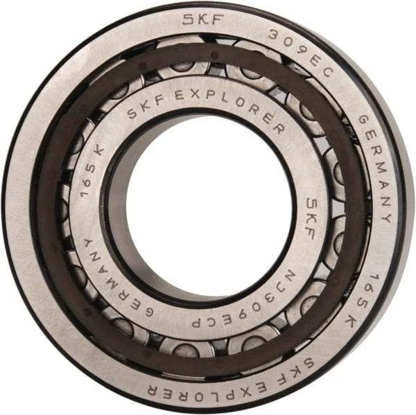 SKF - 45mm Bore Diam, 100mm Outside Diam, 25mm Wide Cylindrical Roller Bearing - 99,000 N Dynamic Capacity, 100,000 Lbs. Static Capacity - Exact Tool & Supply
