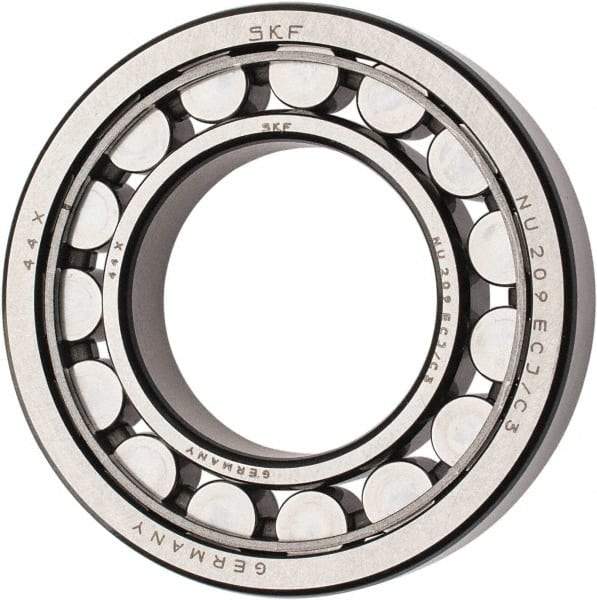 SKF - 45mm Bore Diam, 85mm Outside Diam, 19mm Wide Cylindrical Roller Bearing - 60,500 N Dynamic Capacity, 64,000 Lbs. Static Capacity - Exact Tool & Supply