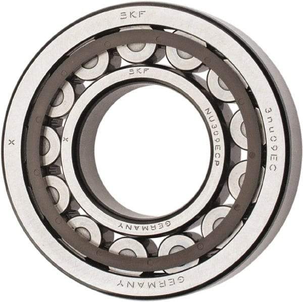 SKF - 45mm Bore Diam, 100mm Outside Diam, 25mm Wide Cylindrical Roller Bearing - 99,000 N Dynamic Capacity, 100,000 Lbs. Static Capacity - Exact Tool & Supply