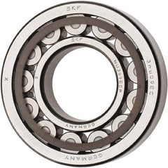 SKF - 45mm Bore Diam, 100mm Outside Diam, 25mm Wide Cylindrical Roller Bearing - 99,000 N Dynamic Capacity, 100,000 Lbs. Static Capacity - Exact Tool & Supply