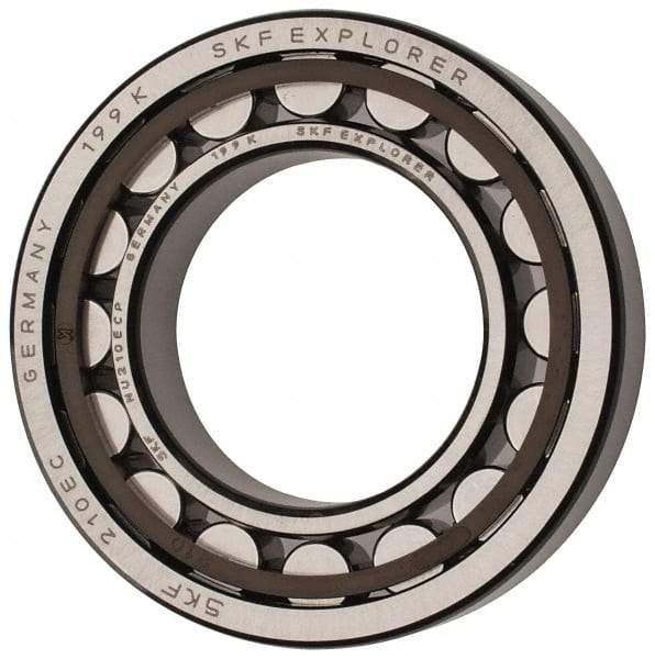 SKF - 50mm Bore Diam, 90mm Outside Diam, 20mm Wide Cylindrical Roller Bearing - 64,400 N Dynamic Capacity, 69,500 Lbs. Static Capacity - Exact Tool & Supply