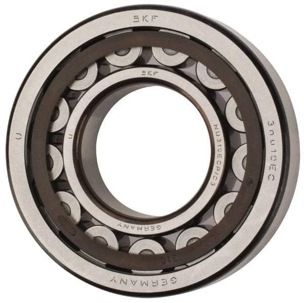 SKF - 50mm Bore Diam, 110mm Outside Diam, 27mm Wide Cylindrical Roller Bearing - 110,000 N Dynamic Capacity, 112,000 Lbs. Static Capacity - Exact Tool & Supply