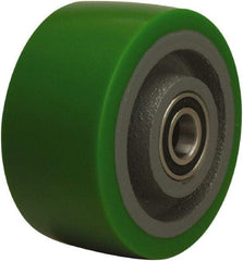 Hamilton - 4 Inch Diameter x 2 Inch Wide, Polyurethane on Cast Iron Caster Wheel - 750 Lb. Capacity, 2-1/2 Inch Hub Length, 1/2 Inch Axle Diameter, Sealed Precision Ball Bearing - Exact Tool & Supply