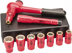 Wiha - 10 Piece 3/8" Drive Socket Set - 6 Points, 5/16" to 3/4" Range, Inch Measurement Standard - Exact Tool & Supply