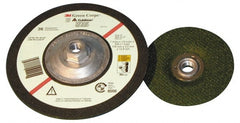 3M - 36 Grit, 7" Wheel Diam, 1/8" Wheel Thickness, Type 27 Depressed Center Wheel - Exact Tool & Supply
