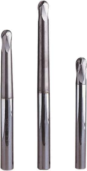 Seco - 6mm Diam, 6mm LOC, 4 Flute Solid Carbide Ball End Mill - MEGA-64 Finish, Single End, 80mm OAL, 6mm Shank Diam, Spiral Flute - Exact Tool & Supply