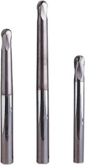 Seco - 6mm Diam, 6mm LOC, 4 Flute Solid Carbide Ball End Mill - MEGA-64 Finish, Single End, 80mm OAL, 6mm Shank Diam, Spiral Flute - Exact Tool & Supply