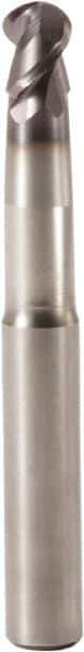 Seco - 4mm Diam, 3.5mm LOC, 2 Flute Solid Carbide Ball End Mill - MEGA-T Finish, Single End, 50mm OAL, 6mm Shank Diam, Spiral Flute - Exact Tool & Supply