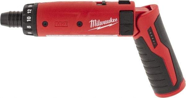Milwaukee Tool - 4 Volts, Lithium-Ion Battery, Swivel Handle Cordless Screwdriver - 200, 600 RPM, 44 Inch/Lbs. Torque, 2 Speed - Exact Tool & Supply