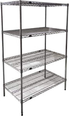 Value Collection - 4 Shelf Wire Shelving Unit - 48" Wide x 18" Deep x 63" High, - Exact Tool & Supply