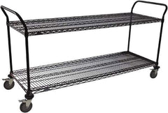 Value Collection - 600 Lb Capacity, 18" Wide x 60" Long x 39" High Wire Cart - 2 Shelf, Steel, Swivel Casters - Exact Tool & Supply