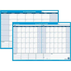 AT-A-GLANCE - 1 Sheet, 36 x 24", Erasable Wall Calendar - White & Blue - Exact Tool & Supply