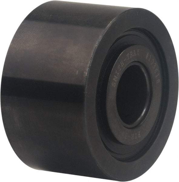 Accurate Bushing - 1" Bore, 3-1/4" Roller Diam x 1-3/4" Roller Width, Carbon Steel Plain Yoke Roller - 14,300 Lb Dynamic Load Capacity, 1-13/16" Overall Width - Exact Tool & Supply