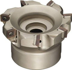 Sumitomo - 4 Inserts, 2" Cut Diam, 3/4" Arbor Diam, Indexable Square-Shoulder Face Mill - 1-3/4" High, SOMT 1204.. Insert Compatibility, Through Coolant, Series WaveMill - Exact Tool & Supply