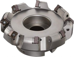 Sumitomo - 2" Cut Diam, 3/4" Arbor Hole, 6mm Max Depth of Cut, 45° Indexable Chamfer & Angle Face Mill - 5 Inserts, ONMT 05T6\xB6SNMT 13T6\xB6XNET 13T6 Insert, Right Hand Cut, Through Coolant, Series DualMill - Exact Tool & Supply