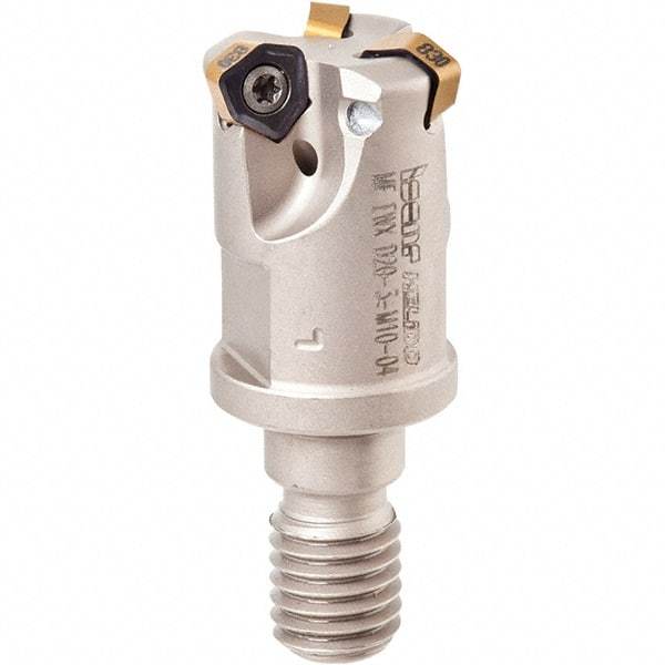 Iscar - 30° Lead Angle, 32mm Max Cut Diam, 22.5mm Min Cut Diam, 2mm Max Depth of Cut, Indexable Chamfer and Angle End Mill - 4 Inserts, H600 WXCU 05 Insert Style, 145mm Overall Length, Through Coolant, Straight Shank - Exact Tool & Supply