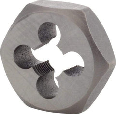 Union Butterfield - 1/8-27 NPT, 1-1/16" Hex, Right Hand, Hex Rethreading Die - 3/8" Thick, Adjustable, Chromium Steel - Exact Tool & Supply