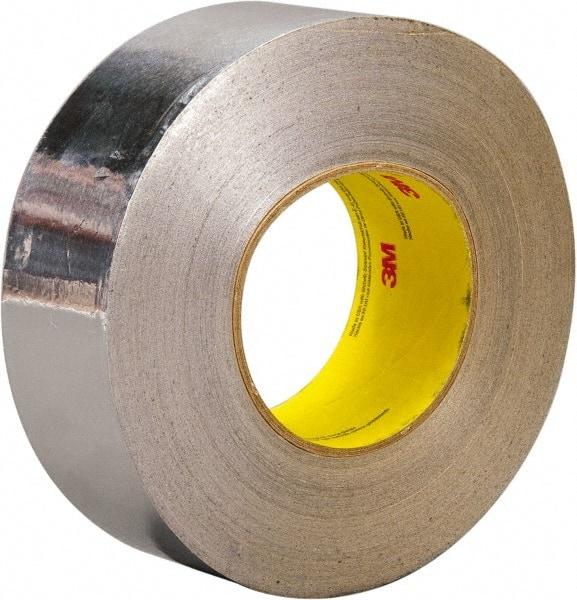 3M - 3" x 45m Silver Foil Tape - 3.25 mil, Acrylic Adhesive, Aluminum Foil Backing, -30°F to 260°F, Series 3380 - Exact Tool & Supply