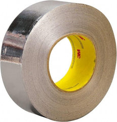3M - 3" x 45m Silver Foil Tape - 3.25 mil, Acrylic Adhesive, Aluminum Foil Backing, -30°F to 260°F, Series 3380 - Exact Tool & Supply