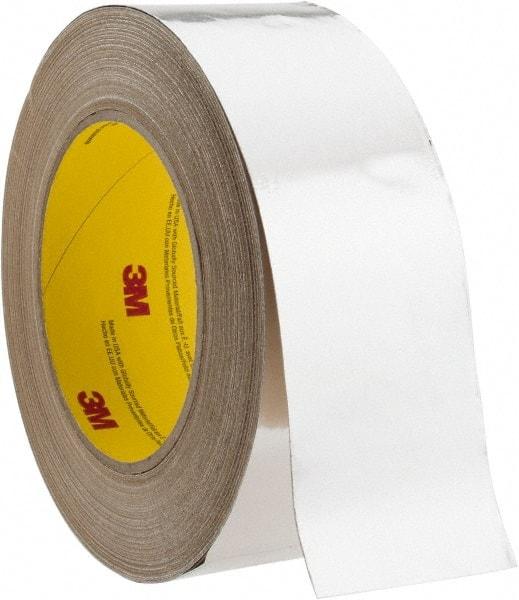 3M - 2" x 45m Silver Foil Tape - 3.25 mil, Acrylic Adhesive, Aluminum Foil Backing, 10 Lb/ln Tensile Strength, -30°F to 260°F, Series 3380 - Exact Tool & Supply