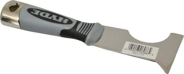 Hyde Tools - 2-1/2" Wide Stainless Steel Putty Knife - Stiff, Cushioned Grip Polypropylene Handle, 8" OAL - Exact Tool & Supply
