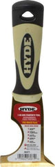 Hyde Tools - 2-1/2" Wide Brass Multi-Purpose Knife - Stiff, Cushioned Grip Polypropylene Handle, 8" OAL - Exact Tool & Supply