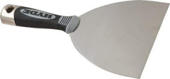 Hyde Tools - 6" Wide Stainless Steel Putty Knife - Flexible, Cushioned Grip / Hammerhead Polypropylene Handle, 8" OAL - Exact Tool & Supply