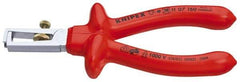 Knipex - 7 AWG to 13/64" Capacity Insulated Wire Stripper - 6-1/4" OAL, 1000 Volt Insulated Handle - Exact Tool & Supply