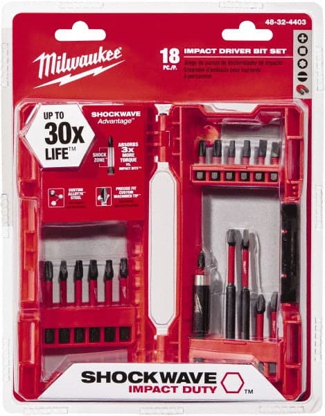 Milwaukee Tool - 18 Piece Hex Drive Bit Set - Exact Tool & Supply