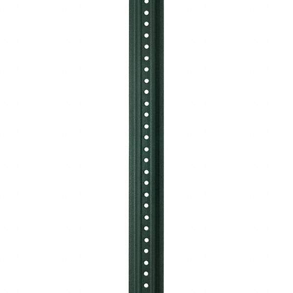 Nucor - 8' High, Powder Coated Traffic Sign Post - Steel, 3/8" Hole Diam, Green - Exact Tool & Supply