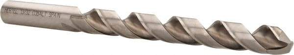 Hertel - 13/32" 135° Cobalt Jobber Drill - Bright Finish, Spiral Flute, 5-1/4" OAL, Split Point - Exact Tool & Supply