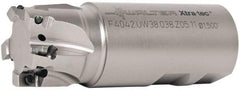 Walter - 38mm Cut Diam, 11mm Max Depth of Cut, 1-1/2" Shank Diam, 4.065" OAL, Indexable Square Shoulder End Mill - AD.T 1204.. Inserts, Weldon Shank, 90° Lead Angle - Exact Tool & Supply
