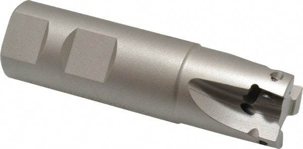 Walter - 1" Cut Diam, 11mm Max Depth of Cut, 1" Shank Diam, 3.62" OAL, Indexable Square Shoulder End Mill - AD.T 1204.. Inserts, Weldon Shank, 90° Lead Angle - Exact Tool & Supply