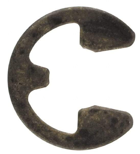 Rotor Clip - 0.147" Groove Diam, 3/16" Shaft Diam, Phosphate Steel, E Style External Retaining Rings - 0.029" Groove Width, 0.02" Groove Depth, 0.025" Ring Thickness, Grade 1060-1090 - Exact Tool & Supply