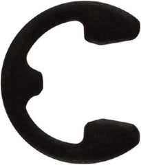 Rotor Clip - 0.102" Groove Diam, 9/64" Shaft Diam, Phosphate Steel, E Style External Retaining Rings - 0.02" Groove Width, 0.019" Groove Depth, 0.015" Ring Thickness, Grade 1060-1090 - Exact Tool & Supply