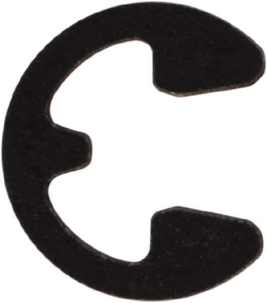Rotor Clip - 0.074" Groove Diam, 3/32" Shaft Diam, Phosphate Steel, E Style External Retaining Rings - 0.02" Groove Width, 0.01" Groove Depth, 0.015" Ring Thickness, Grade 1060-1090 - Exact Tool & Supply