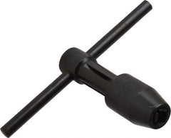 Cle-Line - 7/32 to 1/2" Tap Capacity, T Handle Tap Wrench - 3-5/8" Overall Length - Exact Tool & Supply