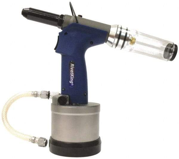 RivetKing - 5/32" Capacity, Air Riveter - 1mm Long Stroke, 20" Inlet - Exact Tool & Supply