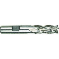 1 Dia. x 4-1/8 Overall Length 4-Flute Square End High Speed Steel SE End Mill-Round Shank-Non-Center Cut-Uncoated - Exact Tool & Supply