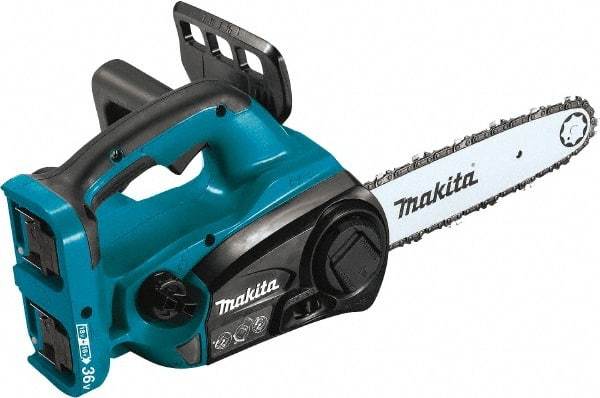 Makita - 36 Volt, 1650 Ft/min, Battery Powered Chainsaw - 12" Guide Bar Length, 3/8" Chain Pitch - Exact Tool & Supply