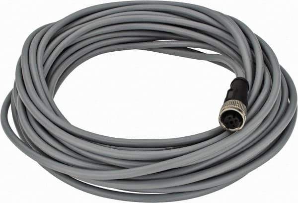 Telemecanique Sensors - 3 Amp, M12 4 Pin Female Straight Cordset Sensor and Receptacle - 250 VAC, 300 VDC, 10m Cable Length, IP67 Ingress Rating - Exact Tool & Supply