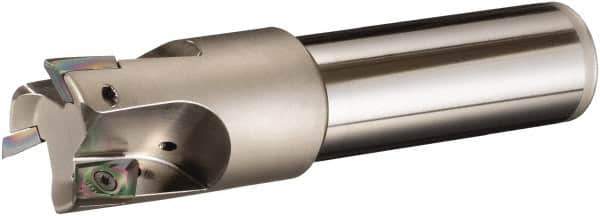 Sumitomo - 32mm Cut Diam, 32mm Shank Diam, 150mm OAL, Indexable Square Shoulder End Mill - AECT Inserts, Cylindrical Shank, 90° Lead Angle, Through Coolant, Series WaveMill - Exact Tool & Supply