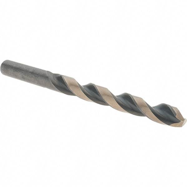 Value Collection - 3/8" 135° High Speed Steel Jobber Drill - Oxide/Gold Finish, Right Hand Cut, Spiral Flute, Straight Shank, 5" OAL, Split Point - Exact Tool & Supply