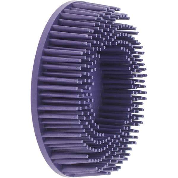 Value Collection - 3" 36 Grit Ceramic Straight Disc Brush - Very Coarse Grade, Type R Quick Change Connector, 3/4" Trim Length, 0.37" Arbor Hole - Exact Tool & Supply