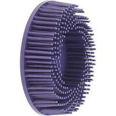 Value Collection - 3" 36 Grit Ceramic Straight Disc Brush - Very Coarse Grade, Type R Quick Change Connector, 3/4" Trim Length, 0.37" Arbor Hole - Exact Tool & Supply